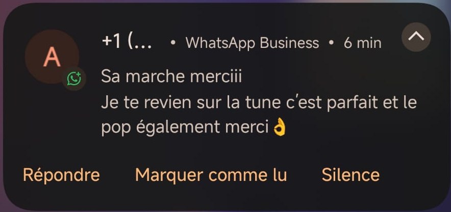 Capture d'un retour client